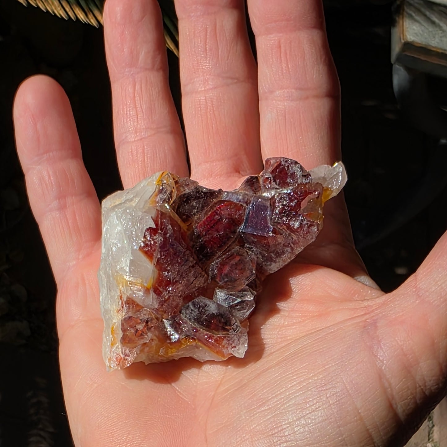 Red Quartz Cluster Crystal Specimen from Morocco | Rough Mineral Sample | 82.57 grams