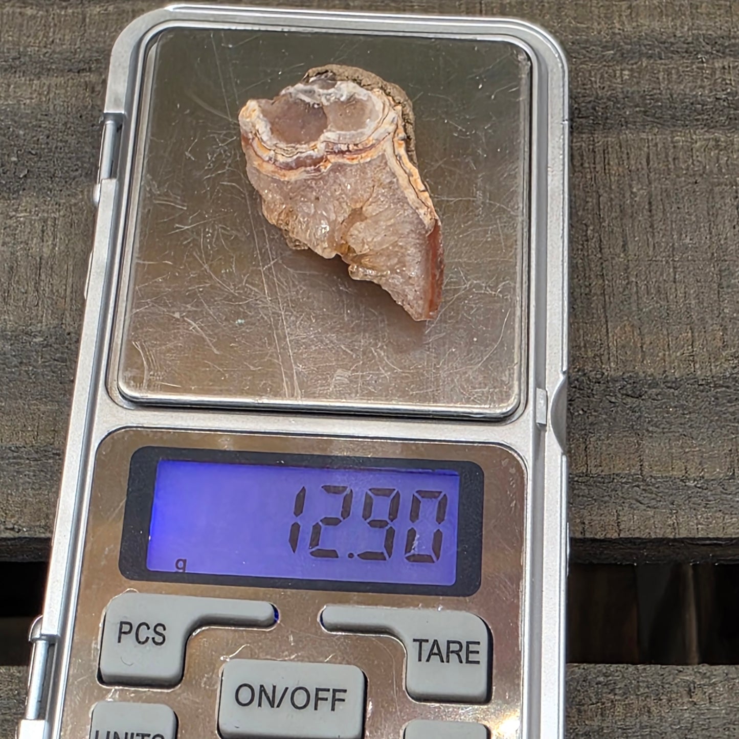 Agate with Quartz Crystal Specimen: Natural Mule Mountains, California Desert Rock (12.90 grams)