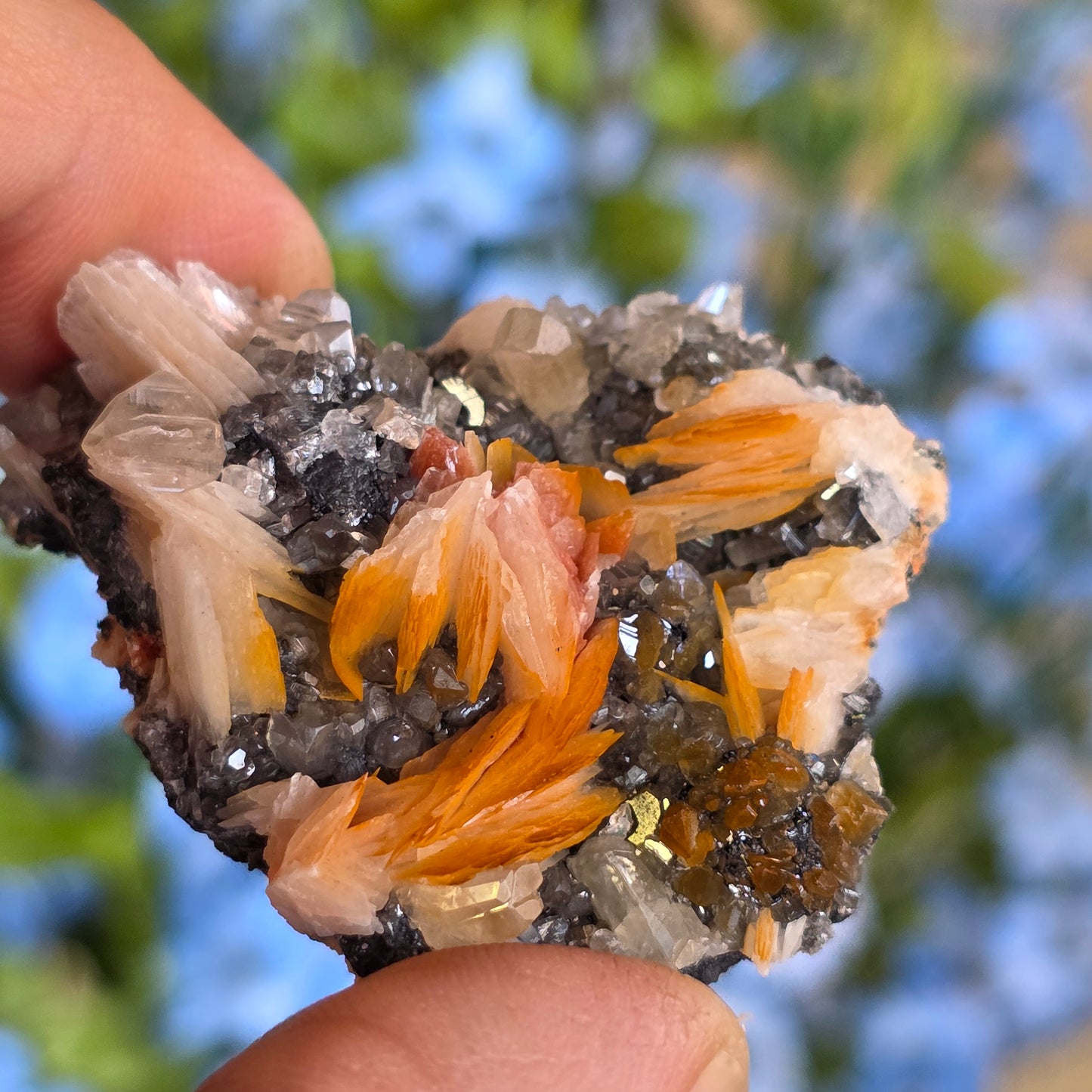 Captivating Cerussite Rock Specimen | with Pink Barite & Galena | UV Reactive Glowing Mineral | Natural Raw Stone | 49 g