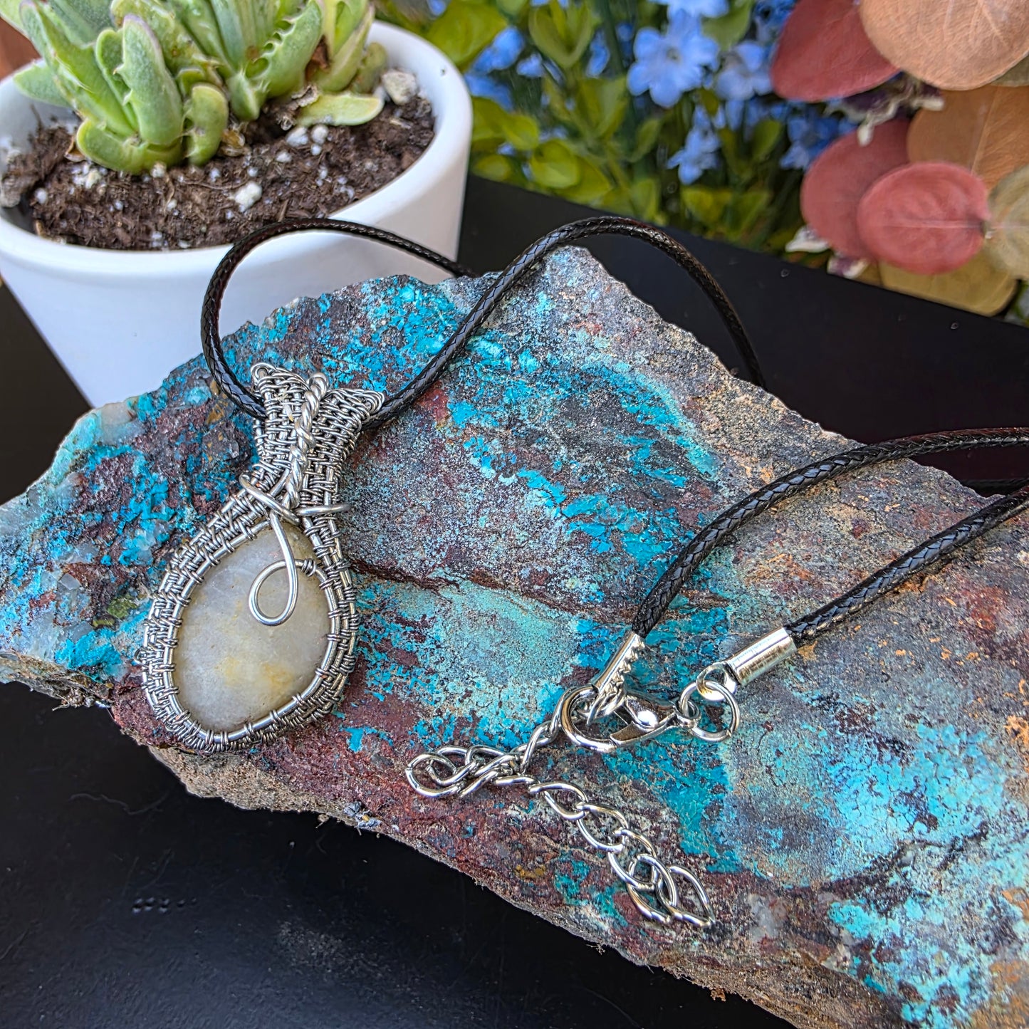 Natural River Rock Stone Pendant Necklace | Nature Themed Jewelry | Unique Handmade Gift