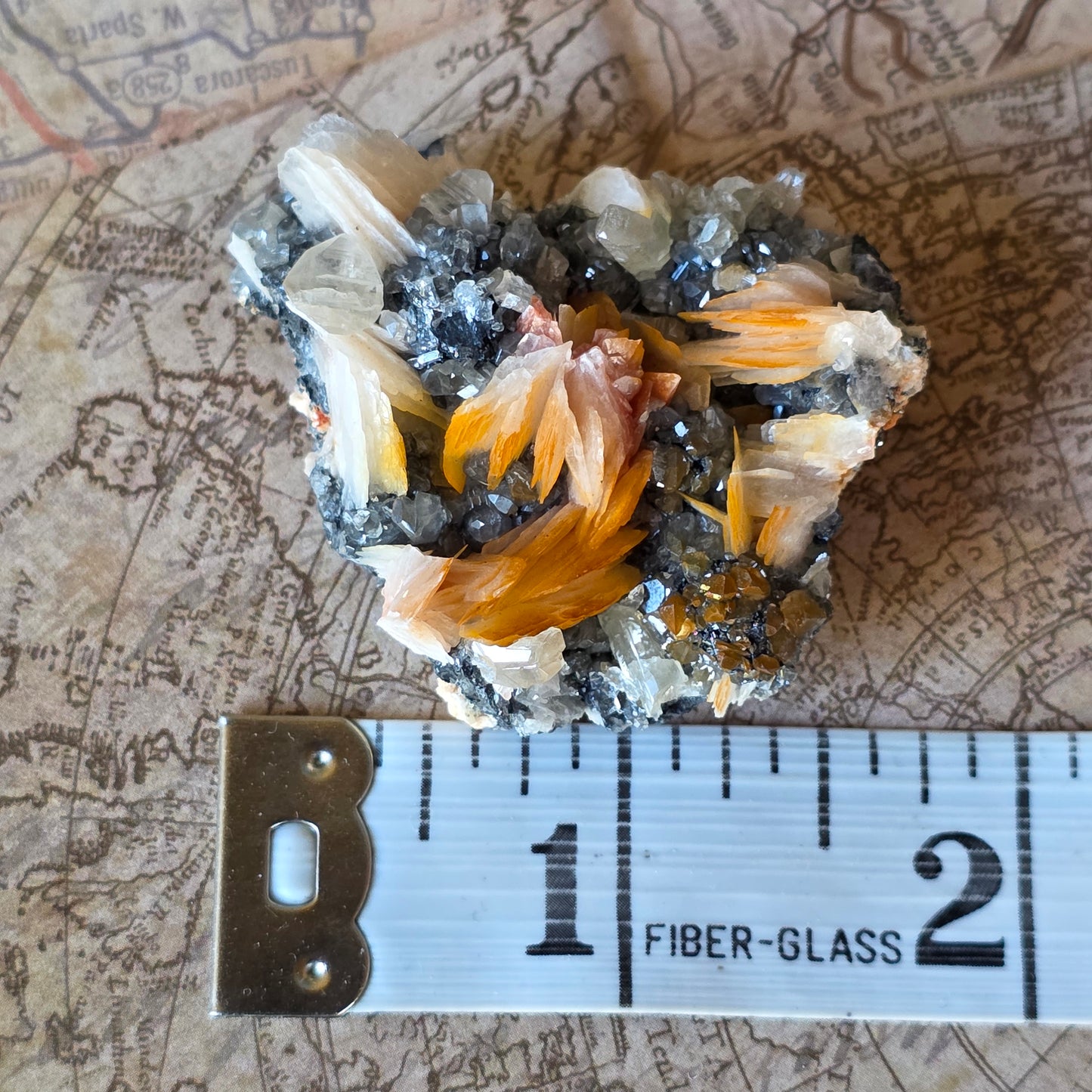 Captivating Cerussite Rock Specimen | with Pink Barite & Galena | UV Reactive Glowing Mineral | Natural Raw Stone | 49 g
