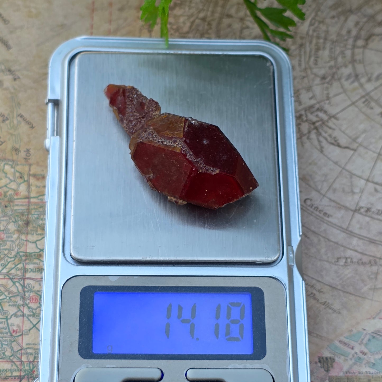 Stunning Red Quartz Crystal Specimen from Morocco | Rough Mineral Sample | 14.18 grams