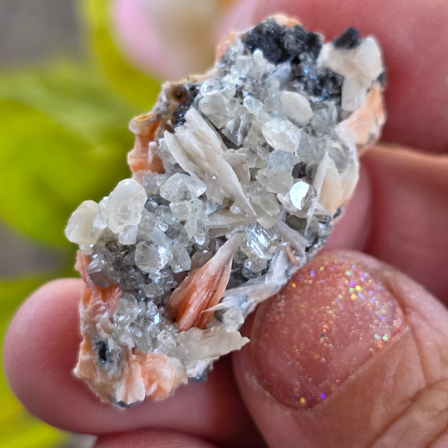 Gorgeous Cerussite Rock Specimen | with Galena and Barite | UV Reactive Glowing Mineral | Natural Raw Stone