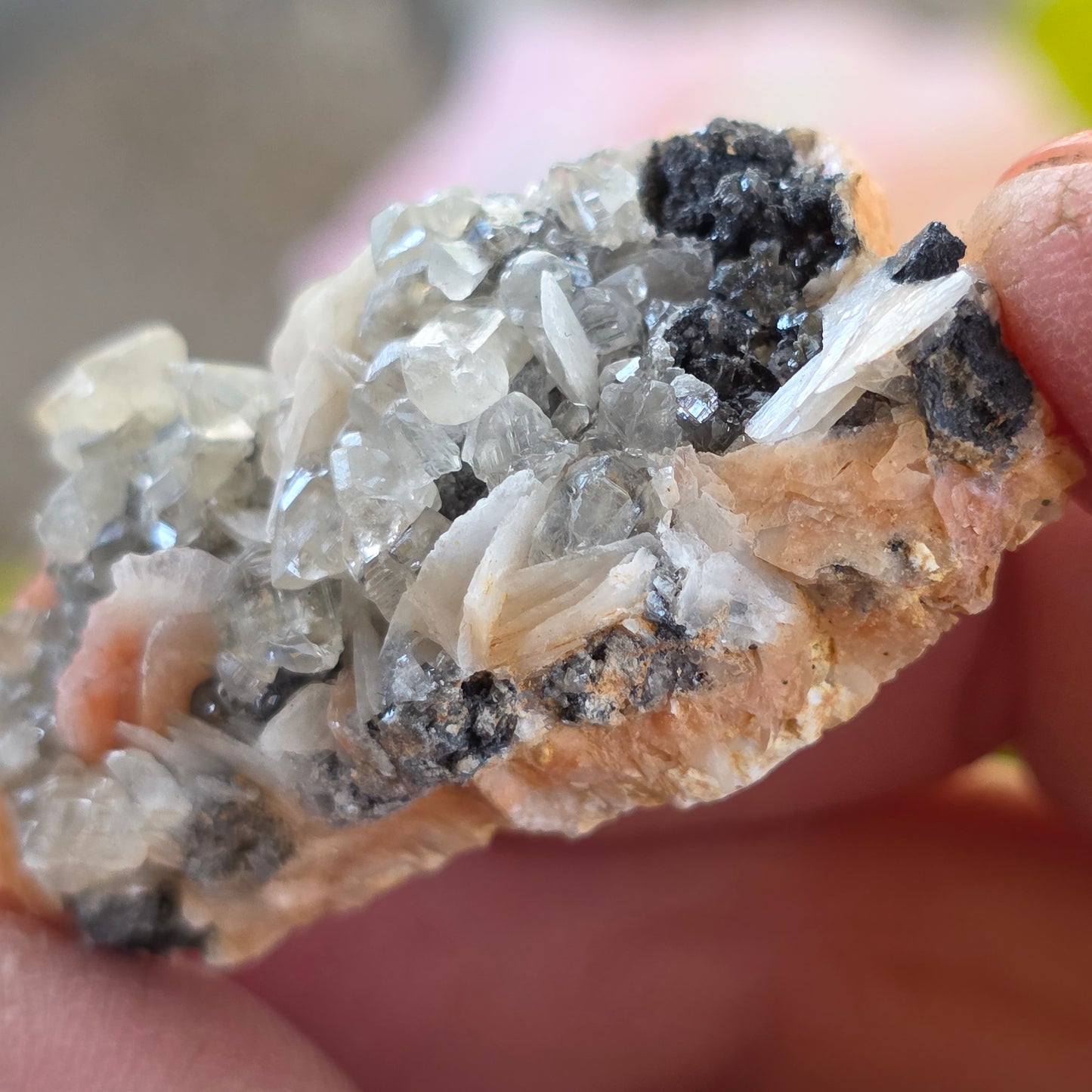 Gorgeous Cerussite Rock Specimen | with Galena and Barite | UV Reactive Glowing Mineral | Natural Raw Stone