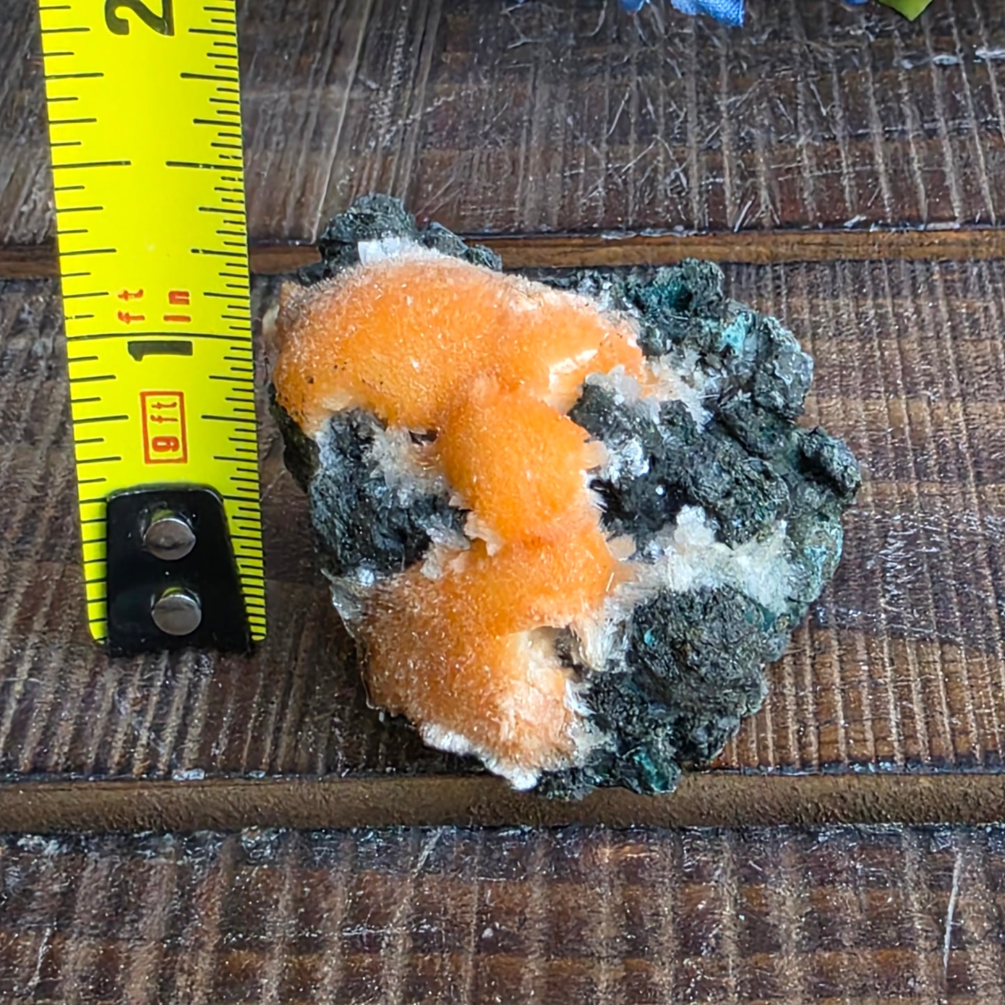 Thomsonite Mineral Specimen | Natural Orange Crystal on Basalt Matrix Rock