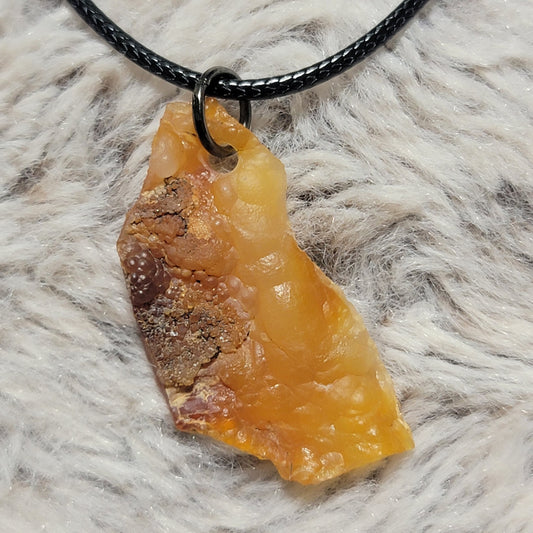 Orange Chalcedony Necklace | Natural Rock Pendant | Geology Gift from California | Crystal Jewelry