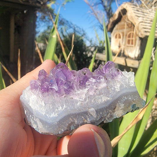 Amethyst Crystal Rock Specimen, Purple Quartz Display Sample from Brazil, 39.91 grams
