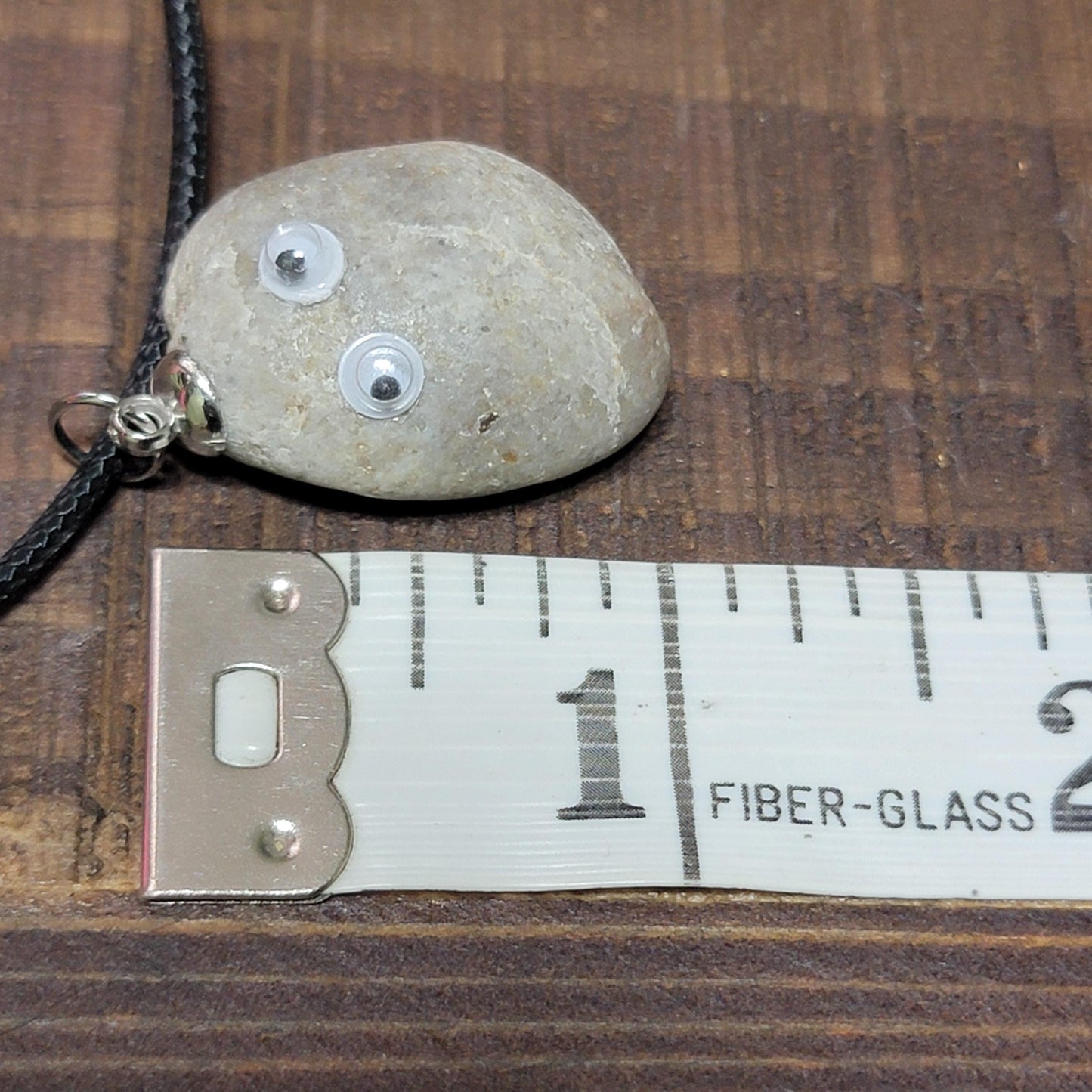 Googly Eyes Rock Necklace | Natural Stone Jewelry | Funny Leaverite Pendant | Gift for Rockhound or Geologist