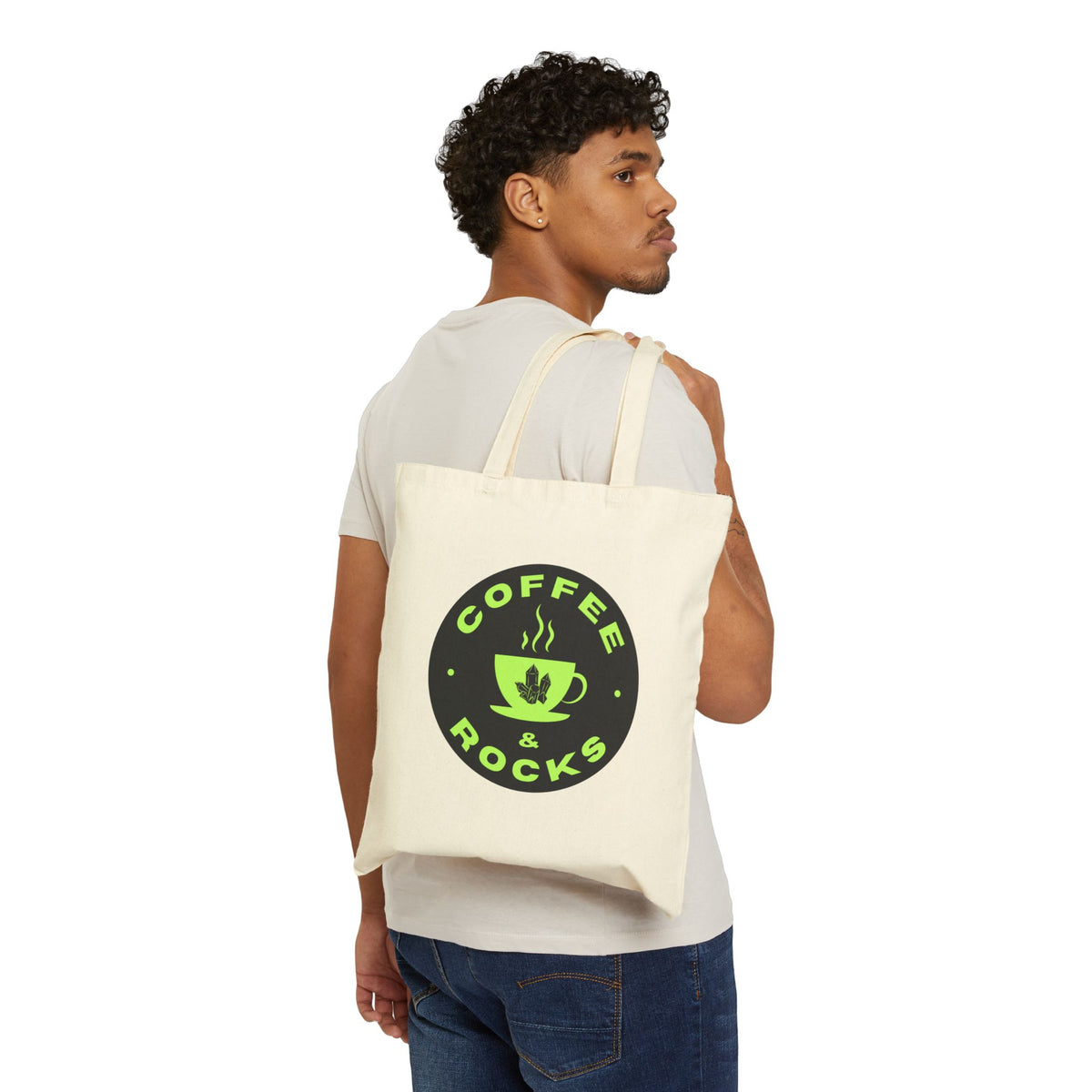 Coffee & Rocks Geology Tote Bag Rockhounding Cotton Canvas