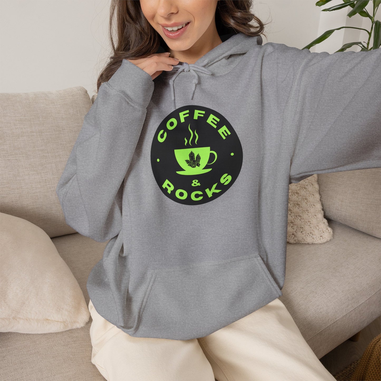 Coffee & Rocks Hoodie Cozy Geology Unisex Hooded Sweatshirt