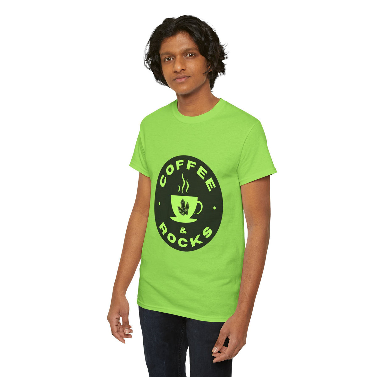 Coffee & Rocks Unisex Heavy Cotton Tee - Perfect for Geologist Coffee Lovers