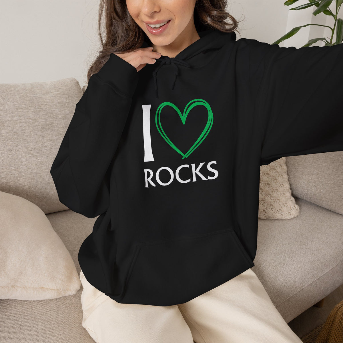 I Love Rocks Hoodie Rockhound, Geology & Rock Collector Hooded Sweatshirt