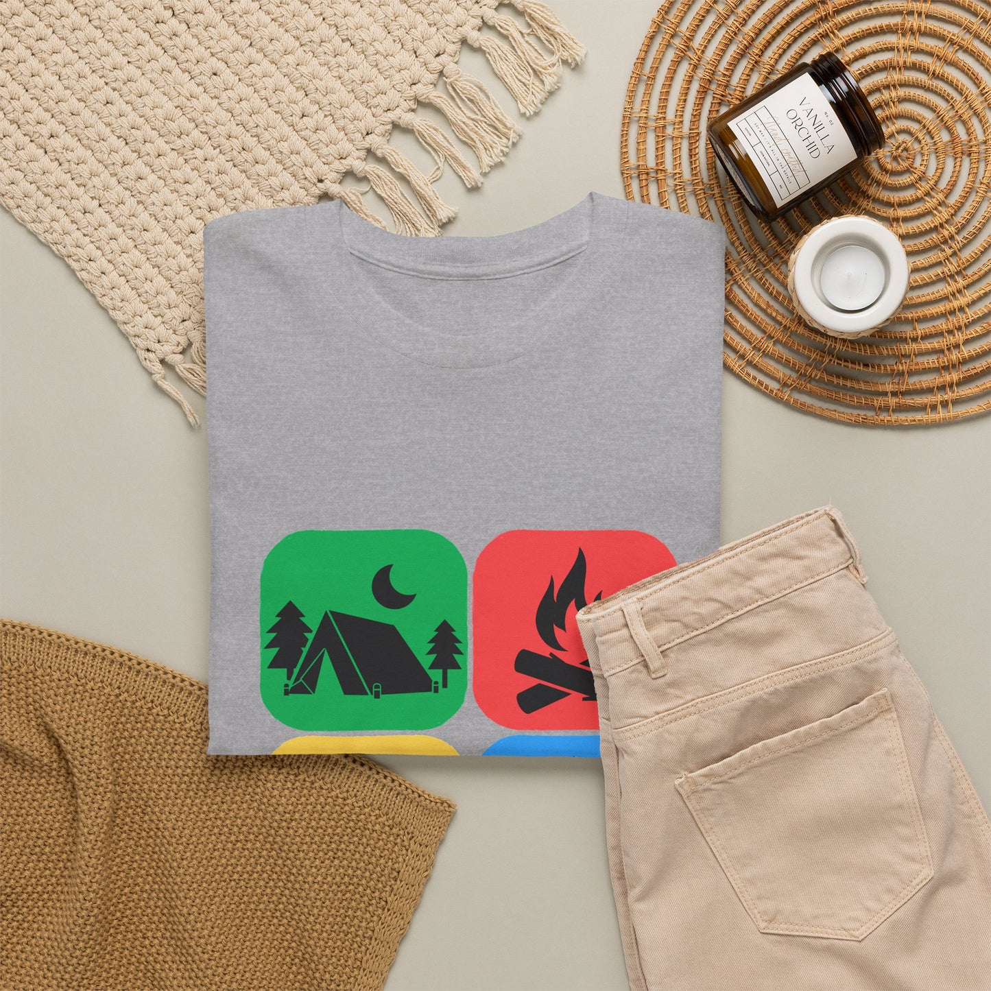 Color Block Icon Rockhound Camping Adventure Unisex Tee