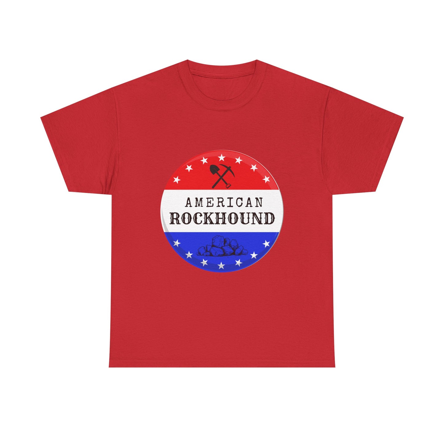 American Rockhound Unisex Tee, Red White Blue Rock Collector Shirt, Patriotic Mineral Top, Geology Gift, Crystal Tee, Geologist Apparel