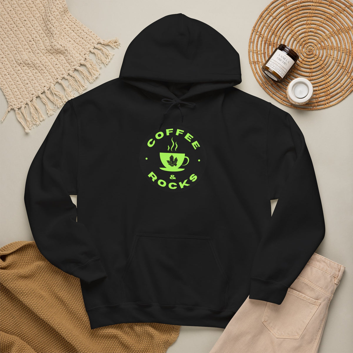 Coffee & Rocks Hoodie Cozy Geology Unisex Hooded Sweatshirt