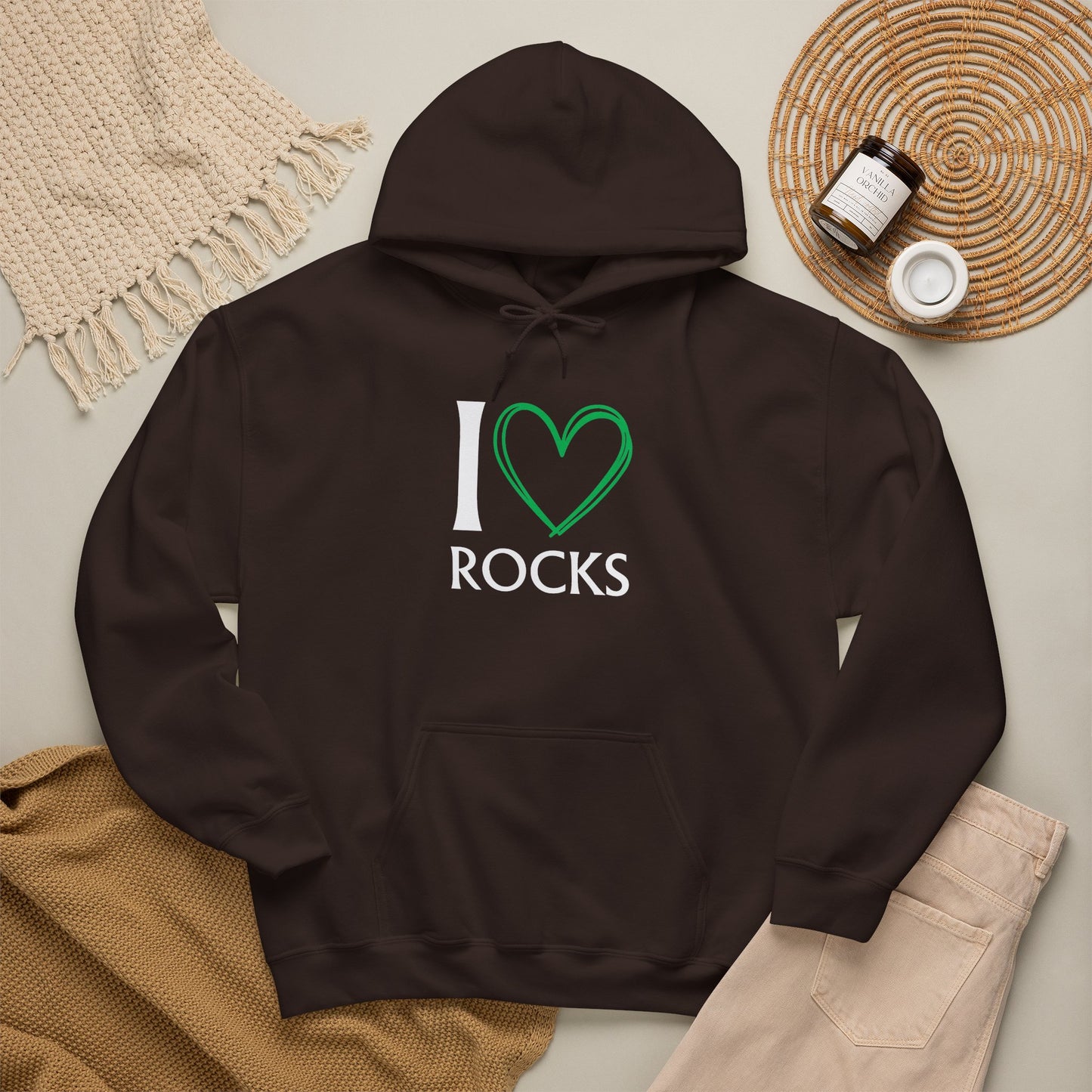 I Love Rocks Hoodie Rockhound, Geology & Rock Collector Hooded Sweatshirt