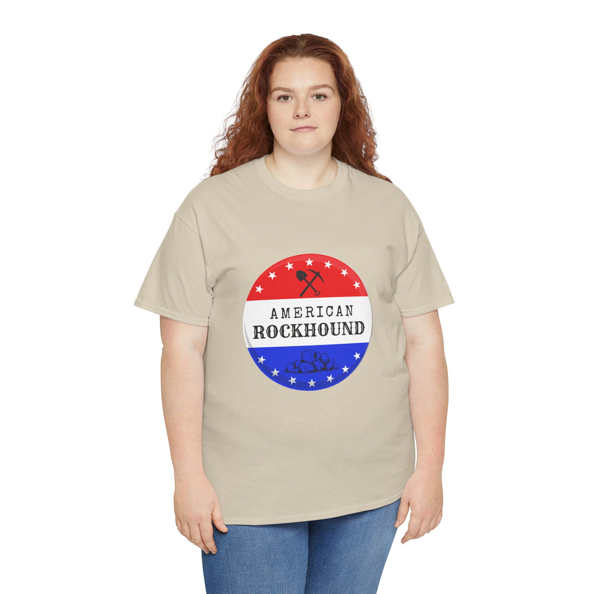 American Rockhound Tee, Patriotic Rock Collector Shirt, Red White Blue Geology Gift
