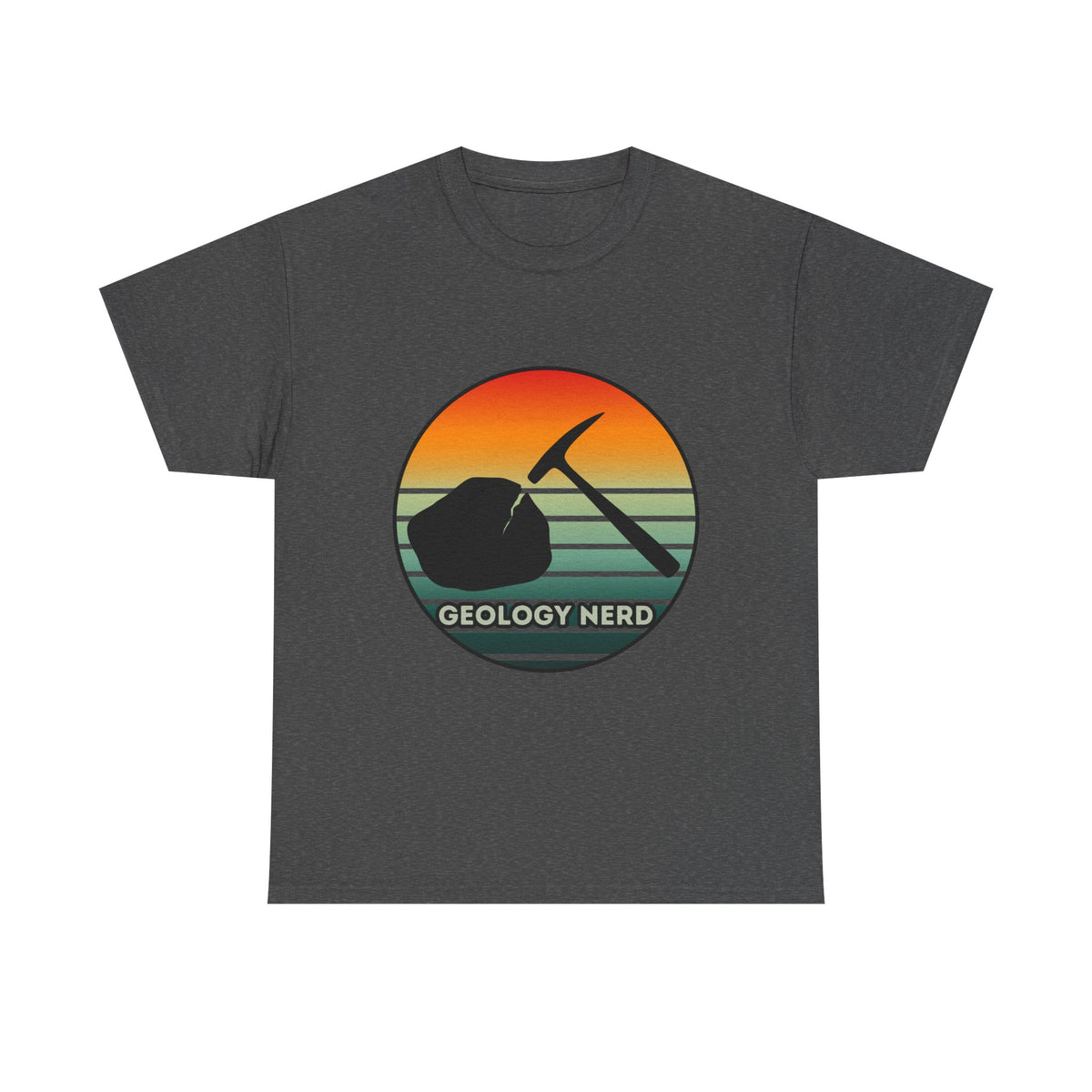 Geology Nerd T-Shirt Rock Hammer Sunset Silhouette Rockhound Geologist Gift