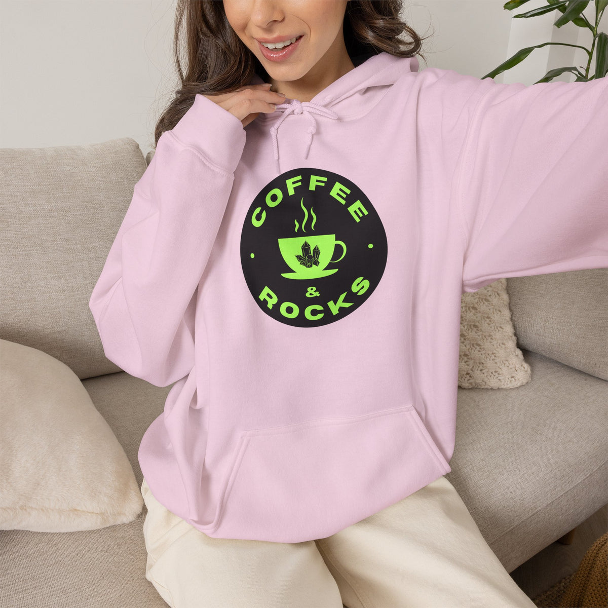 Coffee & Rocks Hoodie Cozy Geology Unisex Hooded Sweatshirt