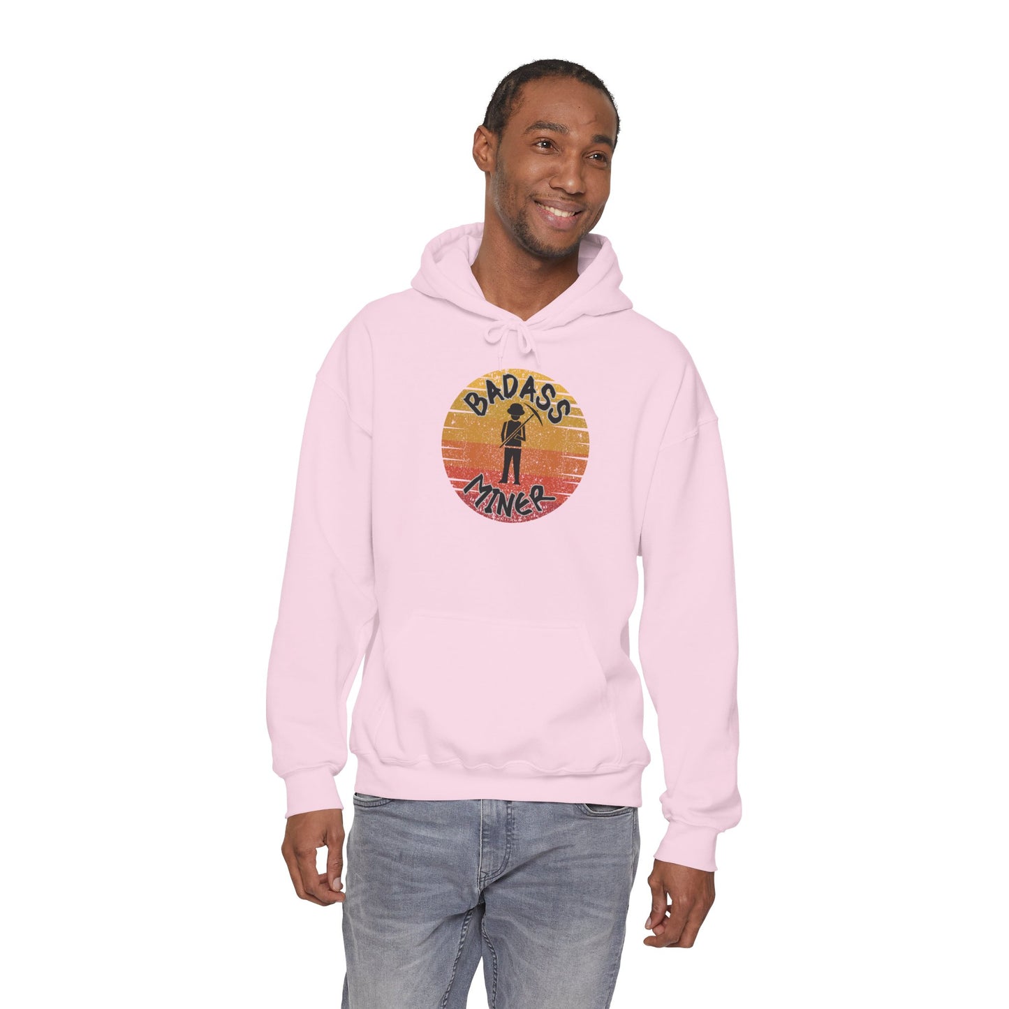 Badass Miner Rock Hammer Sunset Hoodie Unisex Hooded Sweatshirt