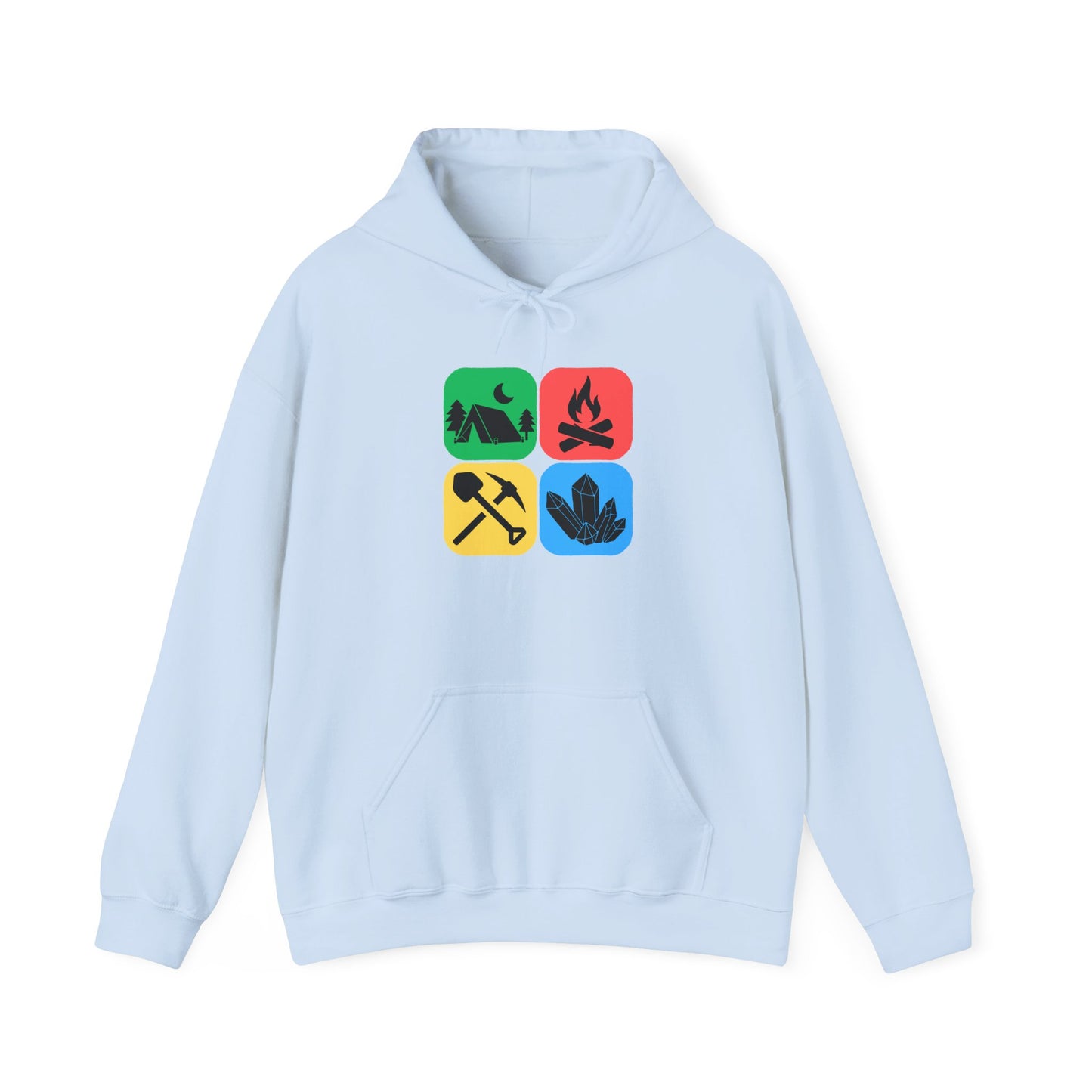 Color Block Icon Rockhound Hoodie Camping Adventure Unisex Hooded Sweatshirt