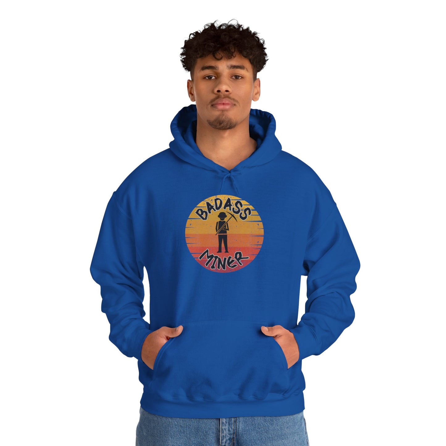Badass Miner Rock Hammer Sunset Hoodie Unisex Hooded Sweatshirt