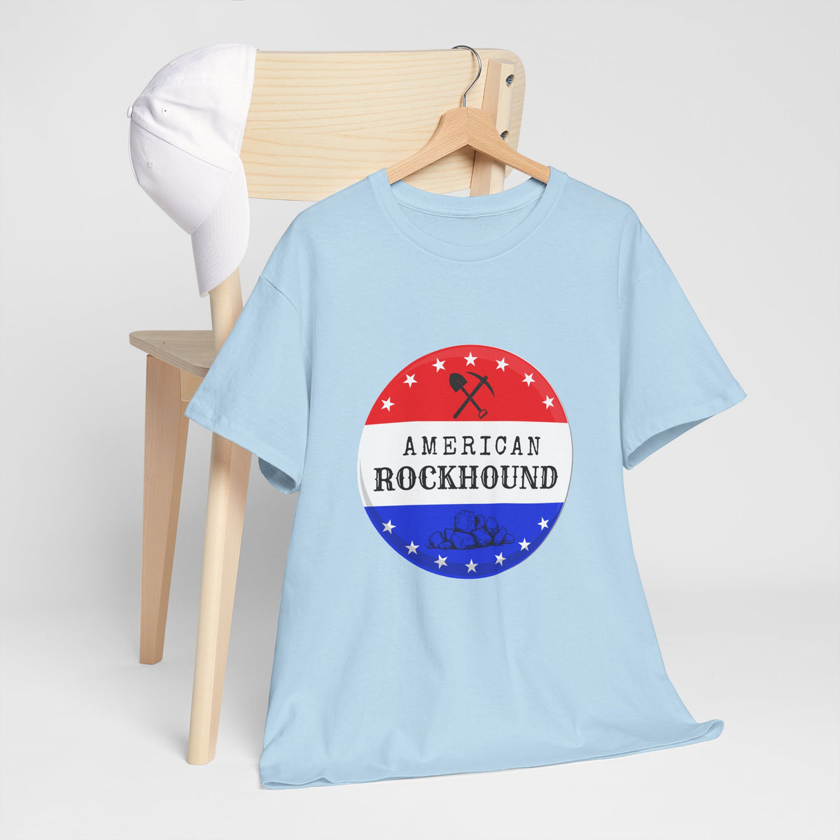 American Rockhound Tee, Patriotic Rock Collector Shirt, Red White Blue Geology Gift