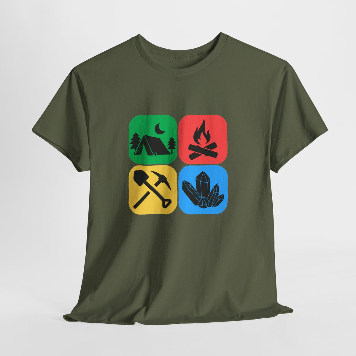 Color Block Icon Rockhound Camping Adventure Unisex Tee