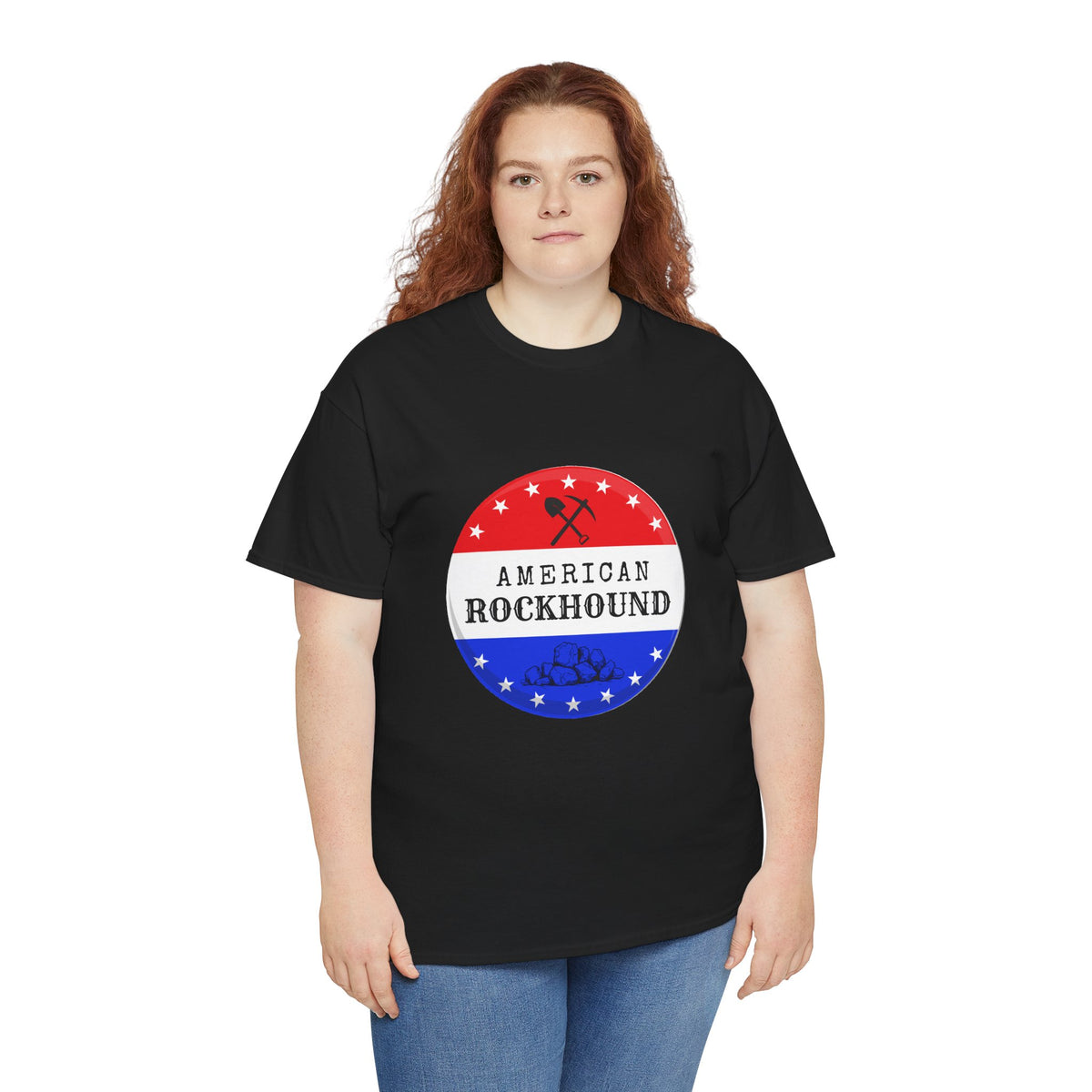 American Rockhound Tee, Patriotic Rock Collector Shirt, Red White Blue Geology Gift