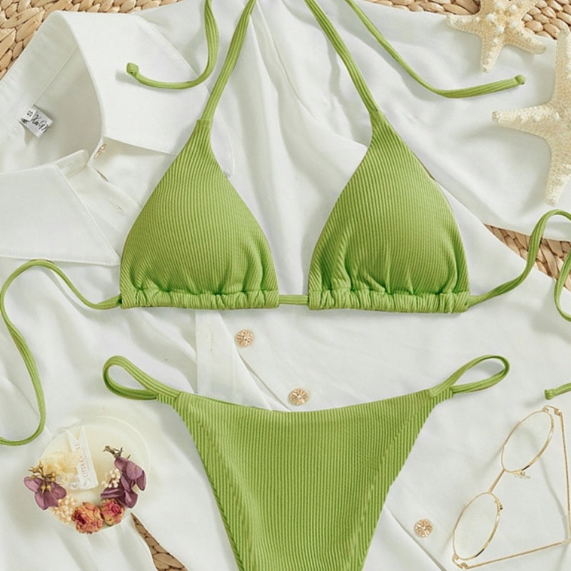 Go Anywhere Tie String Triangle Bikini Lightweight & Quick-Dry Swimsuit
