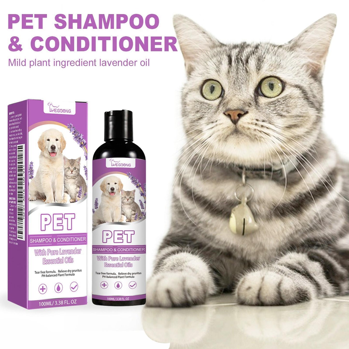 Pet Shampoo and Conditioner Lavender Oil for Dogs and Cats