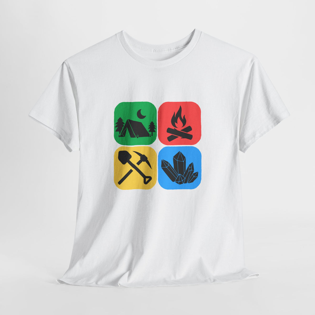 Color Block Icon Rockhound Camping Adventure Unisex Tee