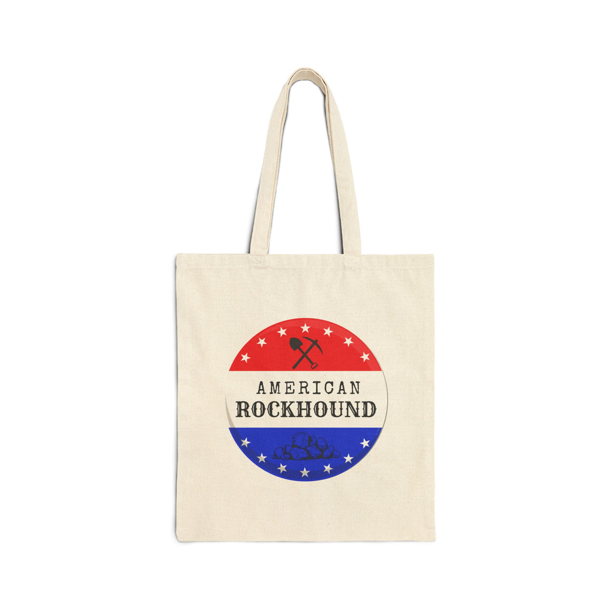 American Rockhound Tote Bag Patriot Geology Rockhound Cotton Canvas