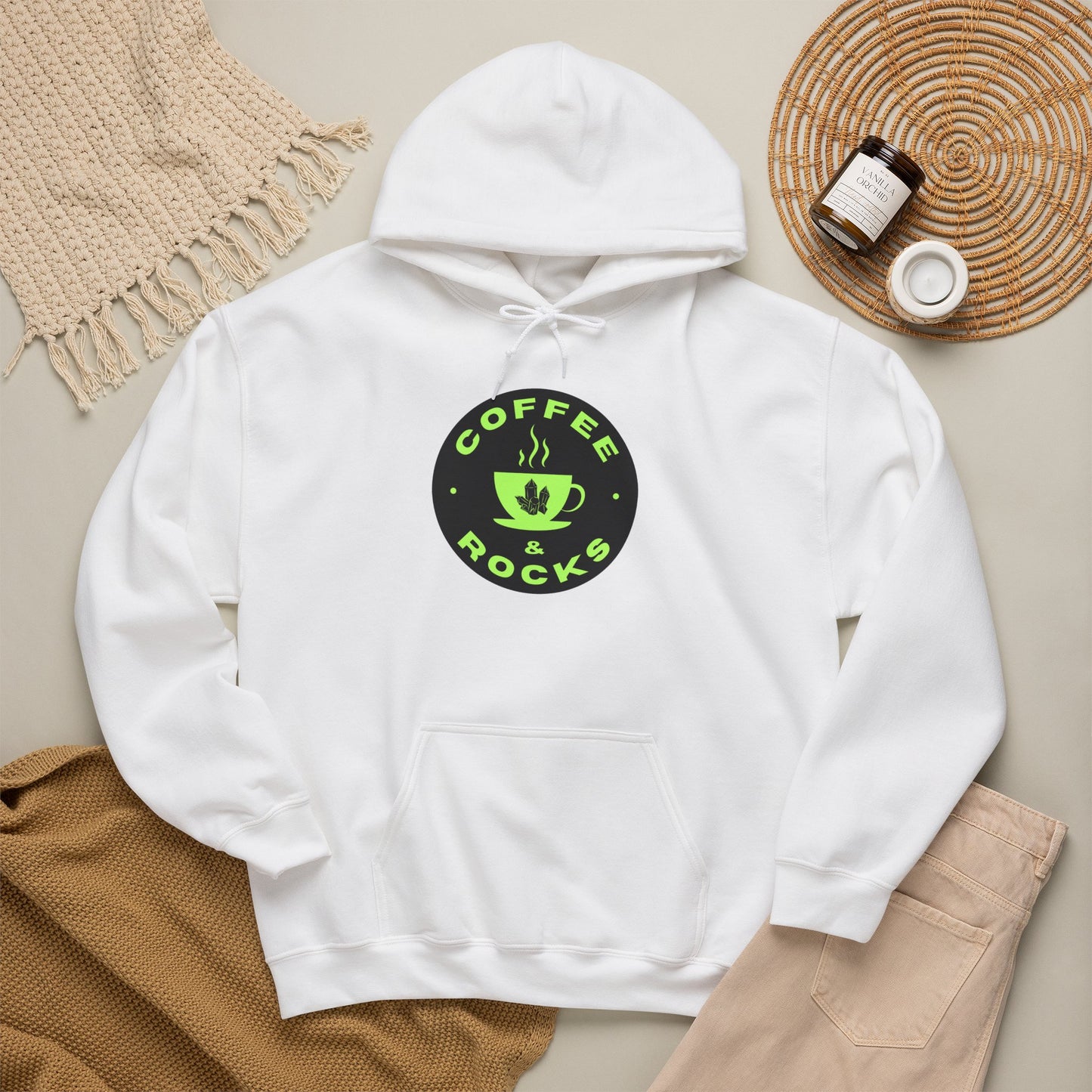 Coffee & Rocks Hoodie Cozy Geology Unisex Hooded Sweatshirt