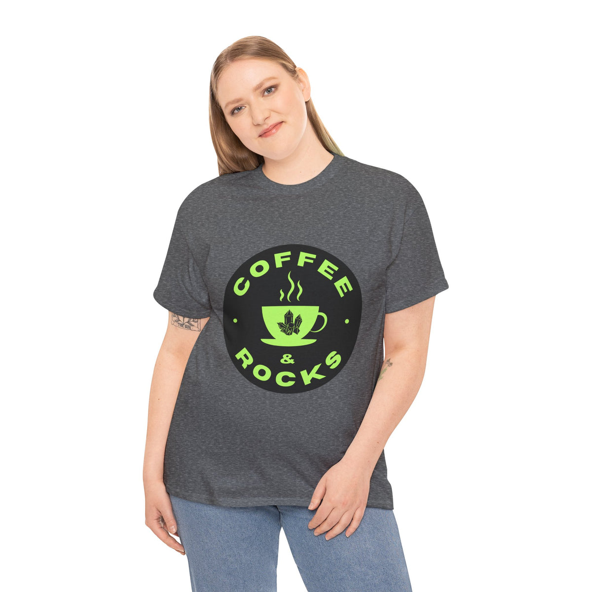Coffee & Rocks Unisex Heavy Cotton Tee - Perfect for Geologist Coffee Lovers