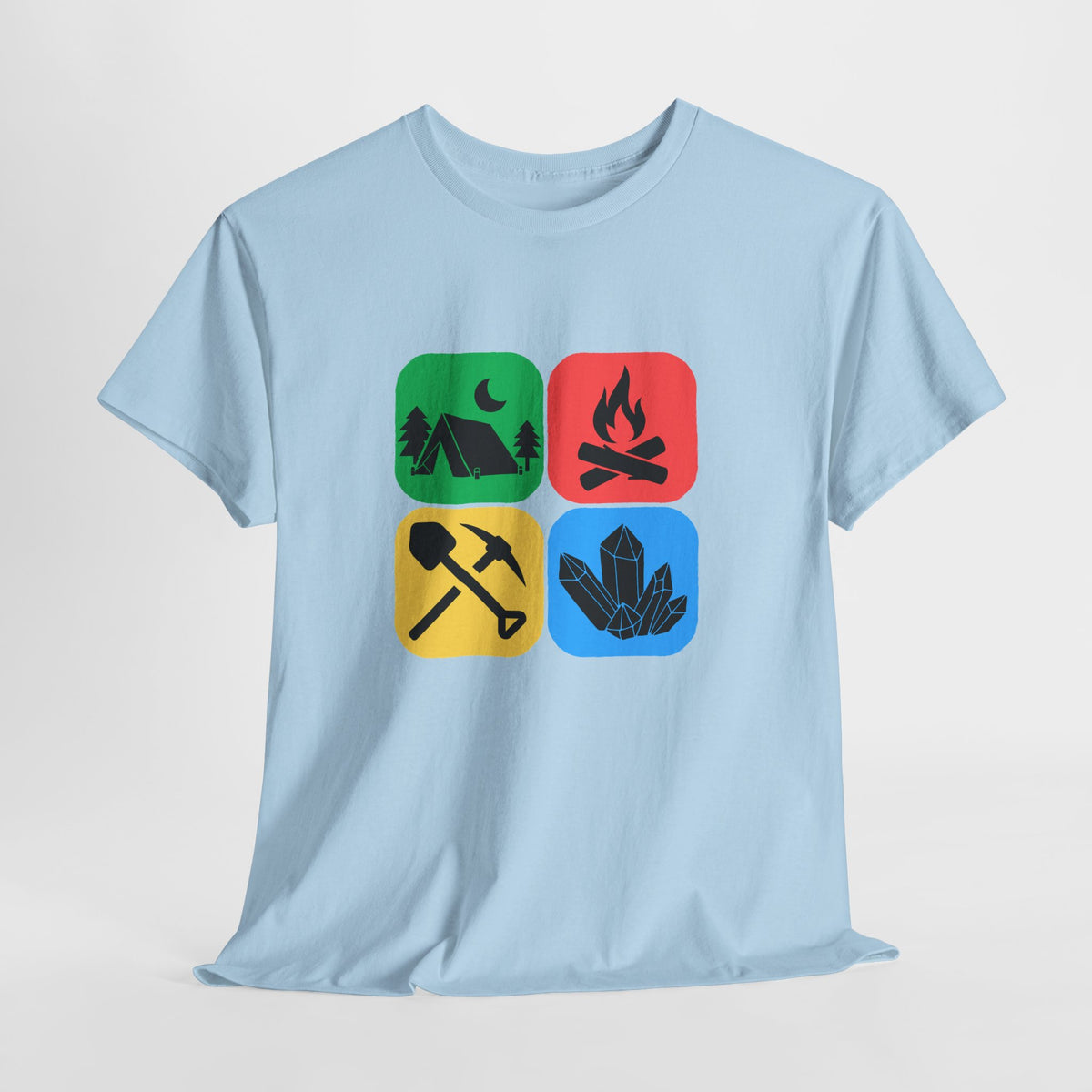 Color Block Icon Rockhound Camping Adventure Unisex Tee