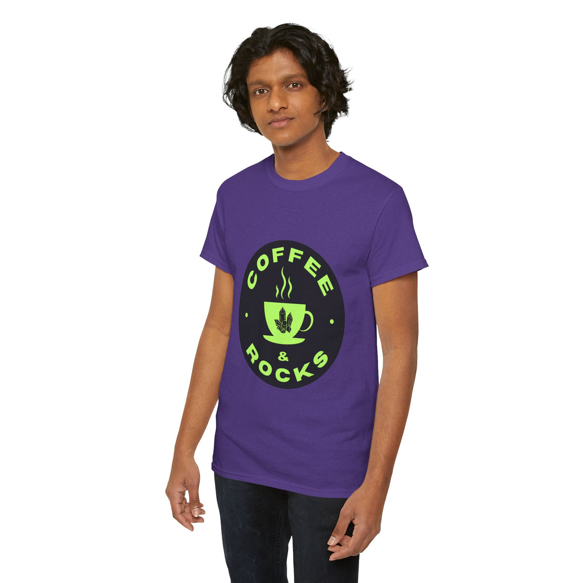 Coffee & Rocks Unisex Heavy Cotton Tee - Perfect for Geologist Coffee Lovers