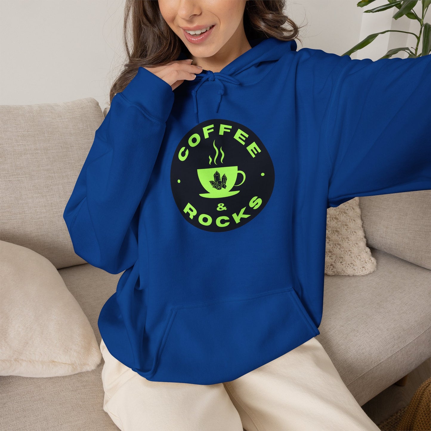 Coffee & Rocks Hoodie Cozy Geology Unisex Hooded Sweatshirt
