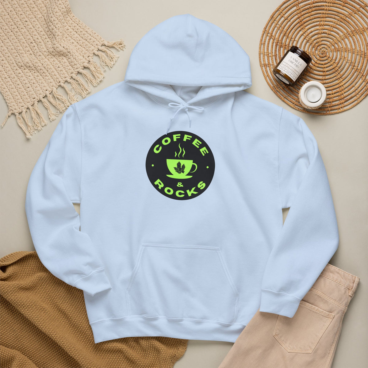 Coffee & Rocks Hoodie Cozy Geology Unisex Hooded Sweatshirt