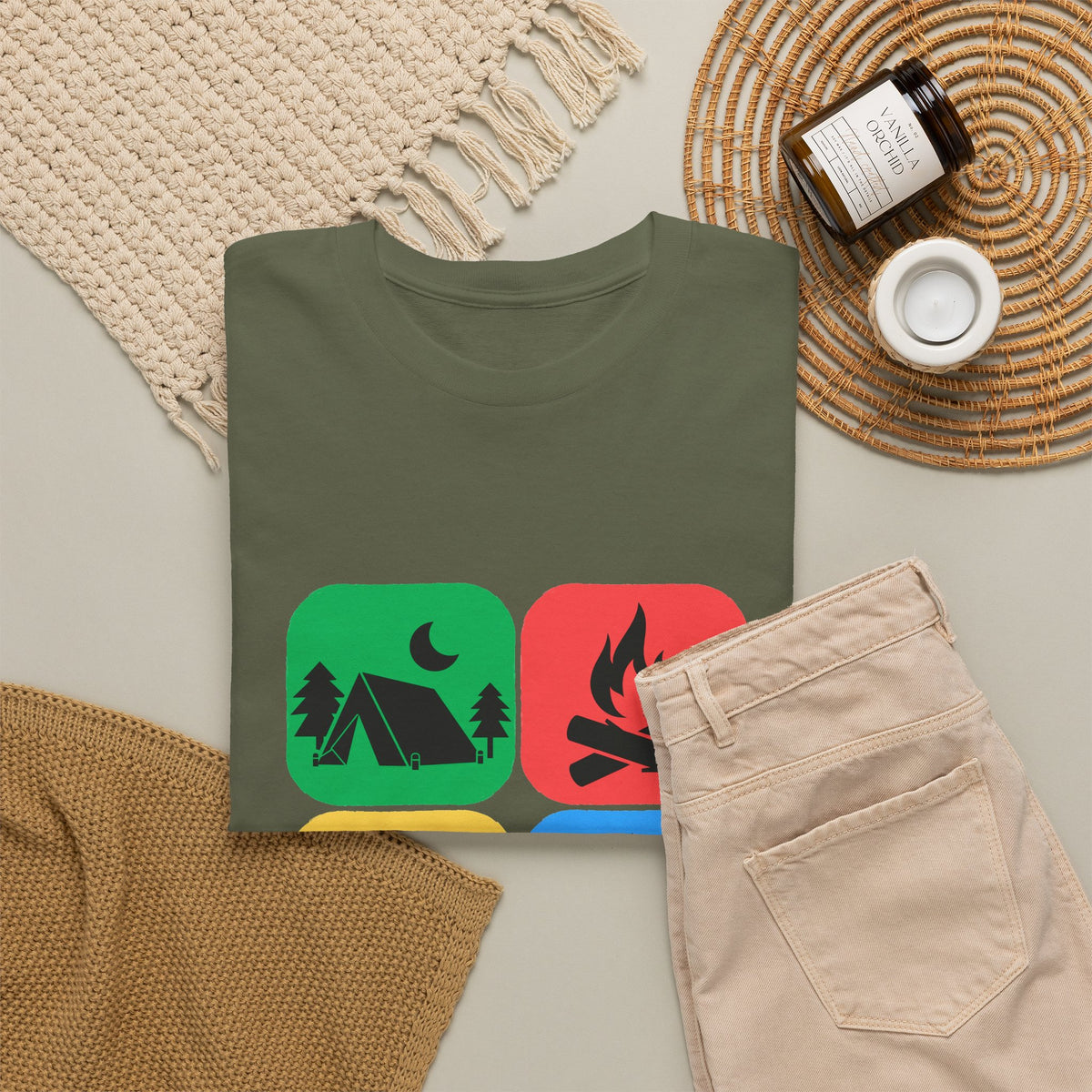 Color Block Icon Rockhound Camping Adventure Unisex Tee