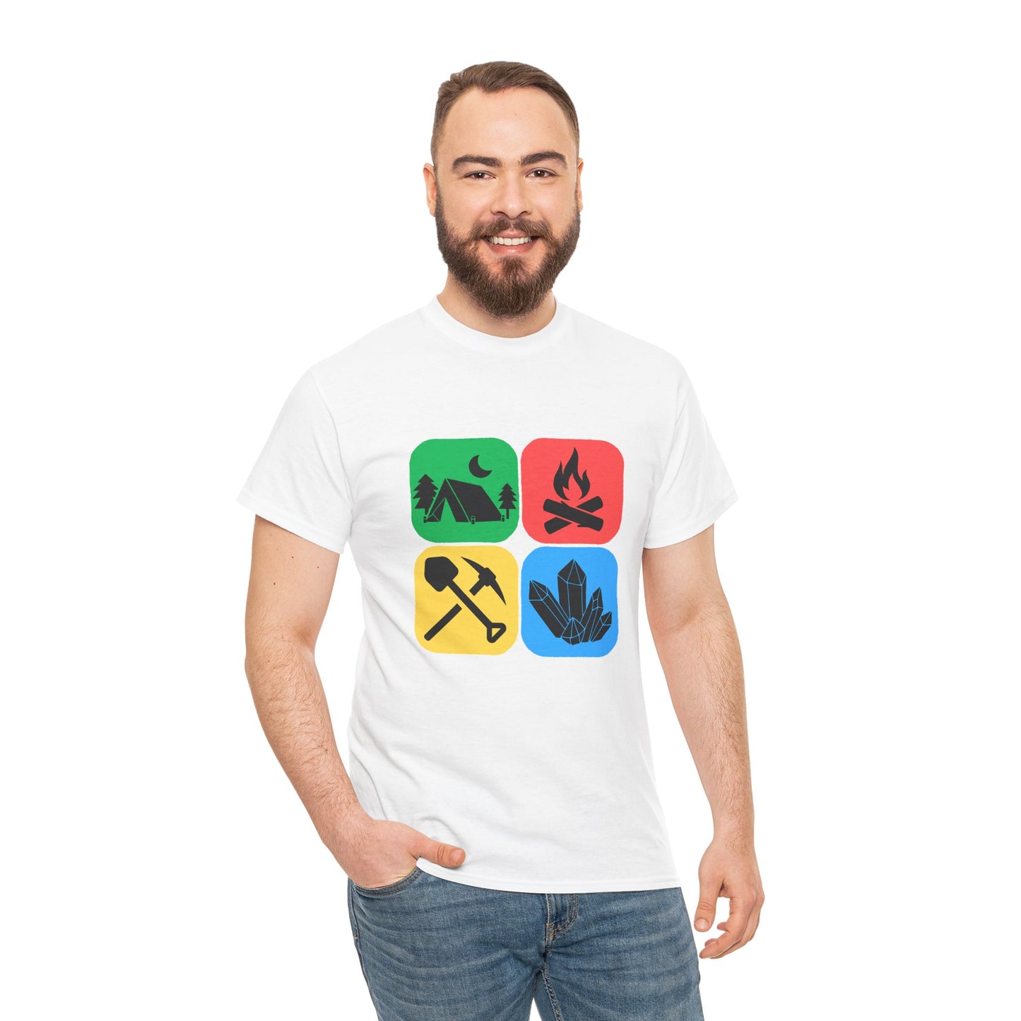 Color Block Icon Rockhound Camping Adventure Unisex Tee