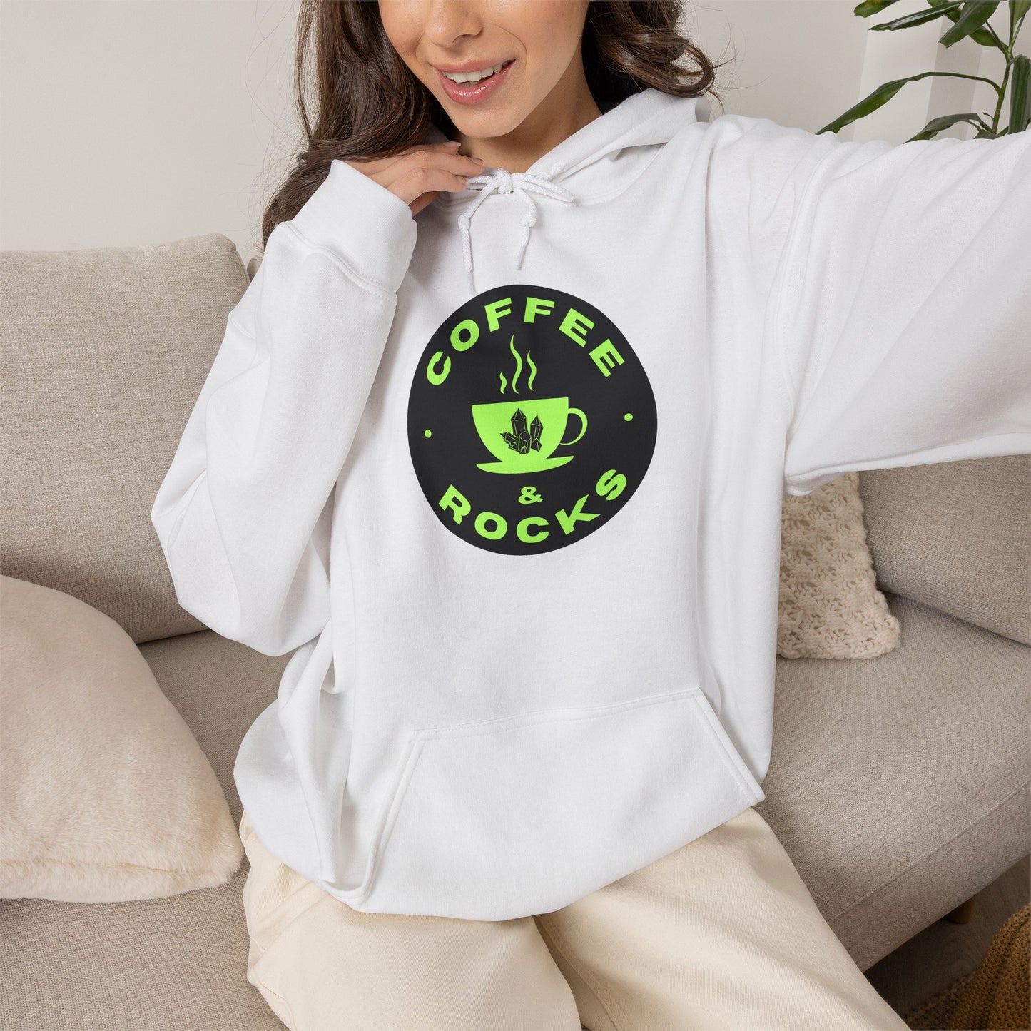 Coffee & Rocks Hoodie Cozy Geology Unisex Hooded Sweatshirt