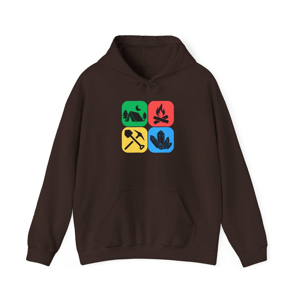 Color Block Icon Rockhound Hoodie Camping Adventure Unisex Hooded Sweatshirt