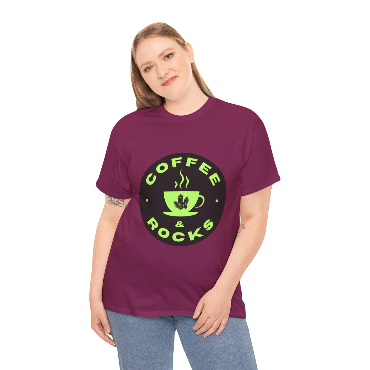 Coffee & Rocks Unisex Heavy Cotton Tee - Perfect for Geologist Coffee Lovers