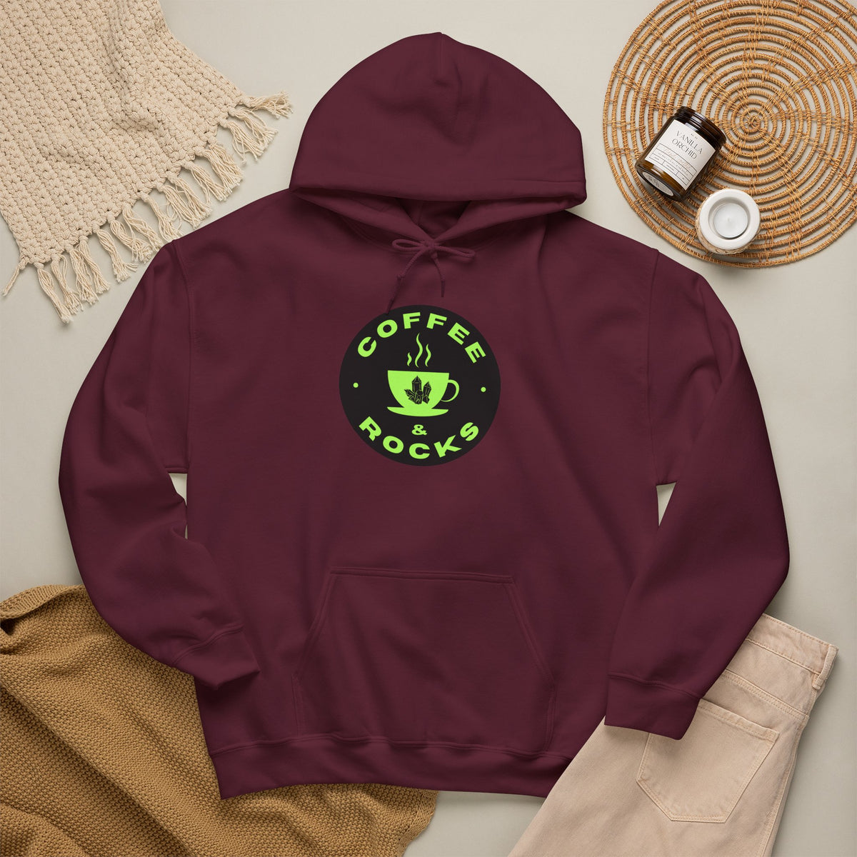 Coffee & Rocks Hoodie Cozy Geology Unisex Hooded Sweatshirt