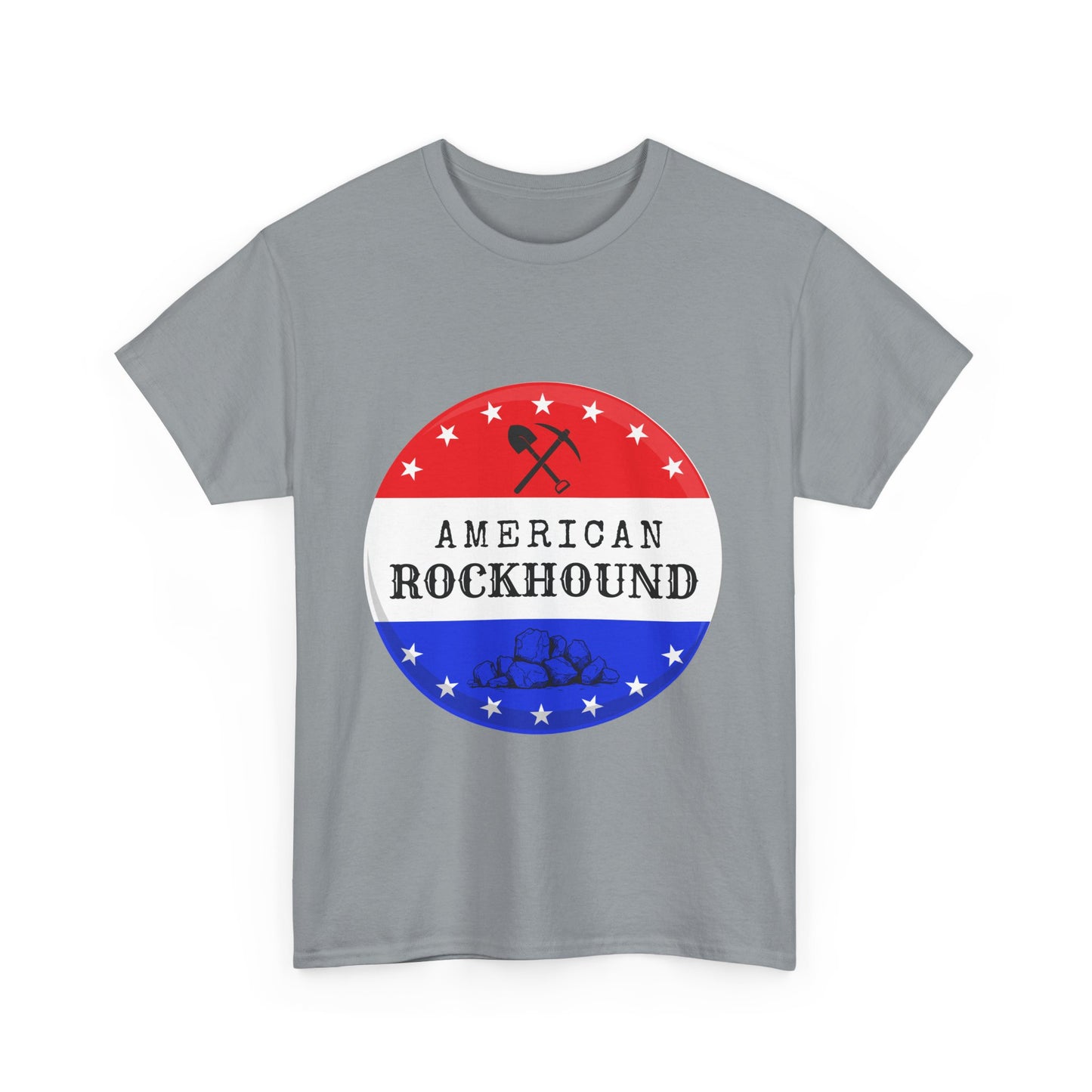 American Rockhound Unisex Tee, Red White Blue Rock Collector Shirt, Patriotic Mineral Top, Geology Gift, Crystal Tee, Geologist Apparel