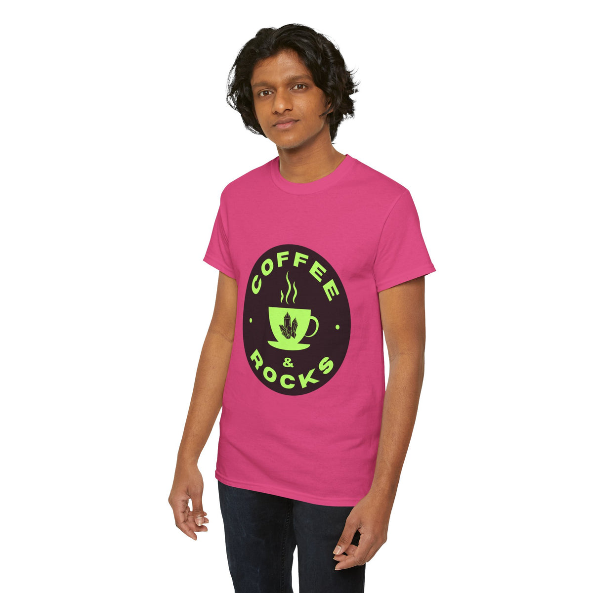 Coffee & Rocks Unisex Heavy Cotton Tee - Perfect for Geologist Coffee Lovers