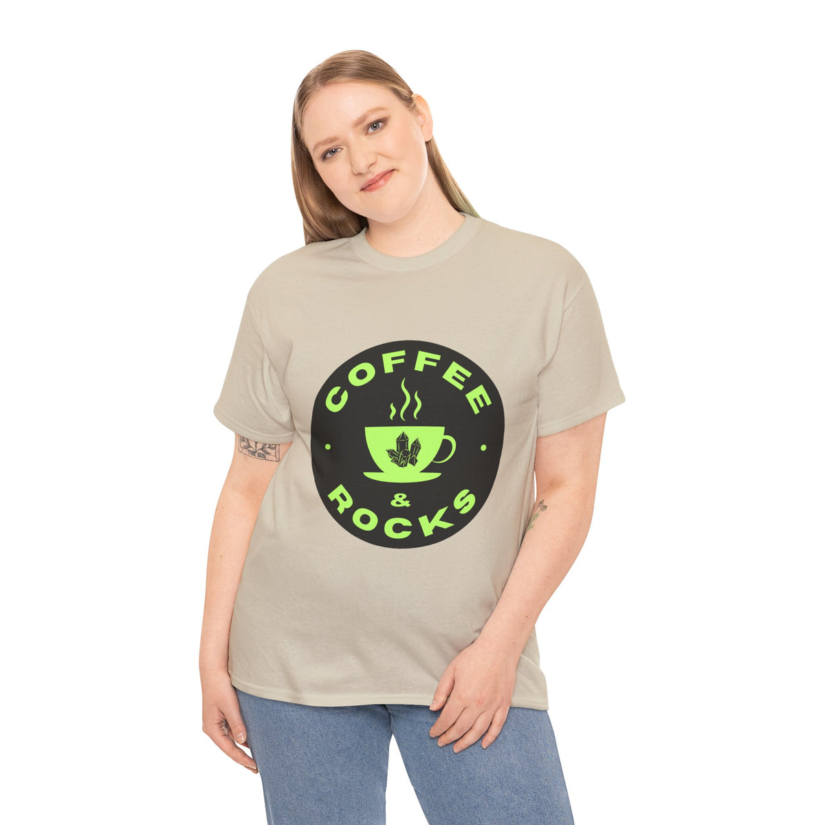 Coffee & Rocks Unisex Heavy Cotton Tee - Perfect for Geologist Coffee Lovers