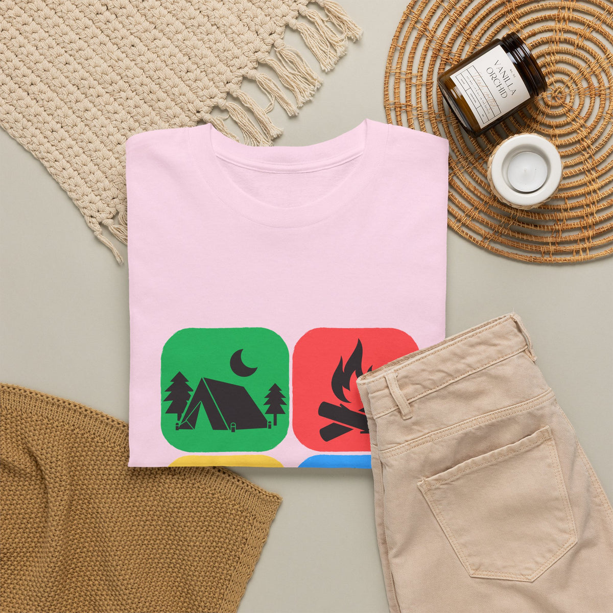 Color Block Icon Rockhound Camping Adventure Unisex Tee