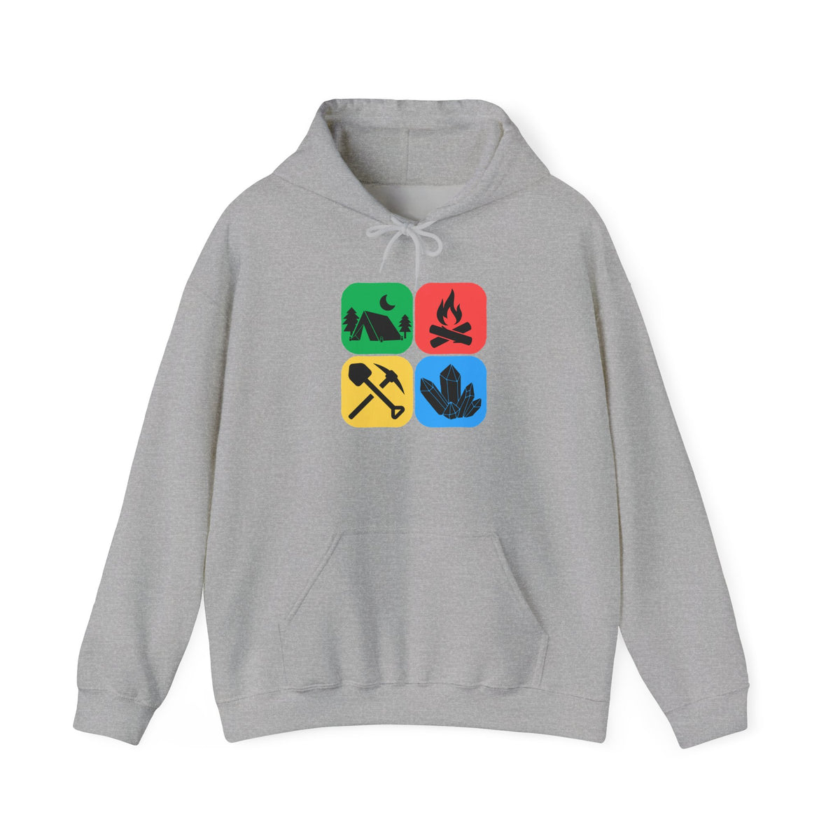 Color Block Icon Rockhound Hoodie Camping Adventure Unisex Hooded Sweatshirt